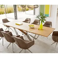 DELIFE Eettafel Edge 260x100x2,5-3 eiken natuur Spider staal roestvrij staal Live-Edge
