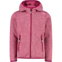 CMP - Girl's Jacket Fix Hood Jacquard Knitted 3H19825 - Fleecevest 110, roze