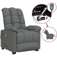 vidaXL Massagestoel elektrisch stof donkergrijs