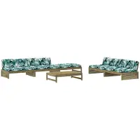 vidaXL 6-delige Loungeset met kussens geïmpregneerd grenenhout