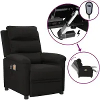 vidaXL Massagestoel elektrisch stof zwart