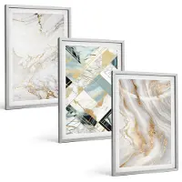 Coloray 3-Delige Schilderij Set - Elegante, Modieuze Abstracte Marmerpatronen - 40 x 60 cm - Muurdecoratie - Wanddecoratie - Slaapkamer - Interieur Decoratie