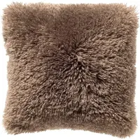 Dutch decor IBBY - kussenhoes 45x45 cm - gerecycled - fluffy - Driftwood - taupe - met rits - zonder binnenkussen