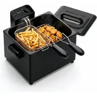 TurboTronic DF-3 Duo - Dubbele frituurpan - 2x 2,5 Liter - Koude zone - Zwart