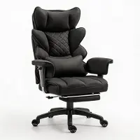 Muvano Gamingstoel -Ergonomische gamingstoel -zwart PU met pocketvering zitkussen - dubbele rugleuning - verstelbaar lendenkussen - armleuningen en uitschuifbare voetsteun voor thuis en kantoor "