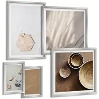 Coloray 5-Delige Schilderij Set - Boho Strandstenen Minimalistische Decoraties - 20 x 30 cm - Muurdecoratie - Interieur Decoratie