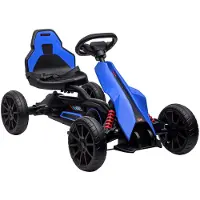 Aosom Pedal Go Kart Metall, Kunststoff 100L x 58B x 58,5H cm Blau