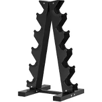 SPORTNOW Halterstandaard voor 10 dumbbells - Halterrek - Dumbbell standaard - Opbergrek halters - Staal - Zwart