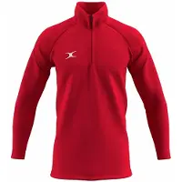 Gilbert fleece trui kinderen rood 1/4 zip sportief en comfortabel.