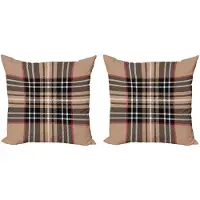 Abakuhaus kariert kussenhoesenset – 2x45x45 cm – dubbelzijdig bedrukt – rits