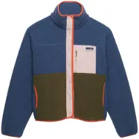 Superdry Fleece jas blauw / olijfgroen / rosa