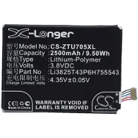 123accu ZTE Li3825T43P6H755543 accu (2500 mAh, huismerk)