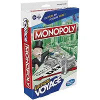 Hasbro Monopoly édition Voyage, jeu portable pour 2 à 4 joueurs, jeu de voyage pour enfants à partir de 6 ans