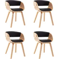 vidaXL Eetkamerstoelen 4 st gebogen hout en kunstleer zwart
