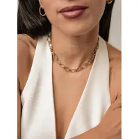 Hey Happiness Ketting 'Textured Link Choker' goud