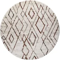 FRAAI Rond hoogpolig vloerkleed - Blend Diamond Terracotta - Ø 200cm