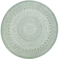 De Onlinewinkelier b.v. Rond buitenkleed - Summer Azteca Groen - Ø 160cm
