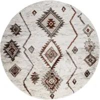 FRAAI Rond hoogpolig vloerkleed - Blend Aztec Terracotta - Ø 200cm