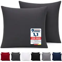 Komfortec Set van 2 Premium Kussenslopen 80x80 cm - Superzachte Kussenhoes – 100% - Geborsteld Polyester - 90g/m²- Antraciet