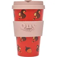 Quy Cup 400ml - Ecologische Reis Beker - “Alvin” - BPA Vrij - Gemaakt van Gerecyclede Pet Flessen met Rose Siliconen deksel