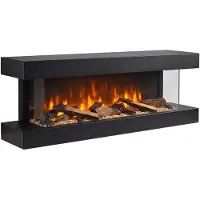 Xaralyn Elektrische wandhaard - Disegno 120SB - zwart hout - 1400 Watt verwarming - met afstandsbediening - 3-zijdige elektrische haard - sfeerhaard