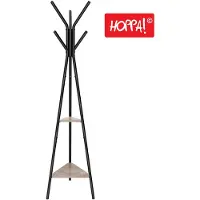 Hoppa! Kapstok Boomvormig - Greige/Zwart - Metaal | 49.5 x 49.5 x 179 cm (B x D x H)