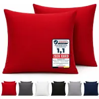 Komfortec Set van 2 Premium Kussenslopen 50x50 cm - Superzachte Kussenhoes - 100% Microvezel - 120g/m² - Rood