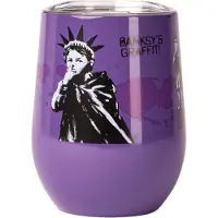 Quy Cup - 300ml Thermos Cup - ZERO CUP Banksy’s Graffiti Collection Keep It Real - Double Walled - 24 uur koud, 12 uur heet, RVS (304)-thermocup