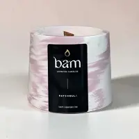 Bam Patchouli Geurkaars Cone Collection – Kegelvormige Designkaars – Houten Wiek – 30 Branduren – Vegan Geurkaars van Zonnebloemwas