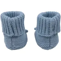Usorteret gebreide baby slofjes blauw Jongens/Meisjes Katoen Effen - maat 0-6 mnd