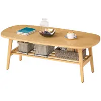 HOMCOM salontafel voor de woonkamer, met opbergruimte, 120 x 60 x 42 cm, naturel