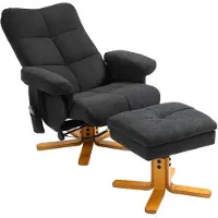 HOMCOM relaxfauteuil met voetbankje, opbergruimte, massagestoel met ligfunctie