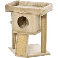 PawHut Kraboom, 57 cm. Kleine kattenboom met kattenhol en ligplatform, kleur: koffie