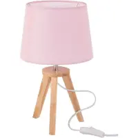 Atmosphera - Lampe de chevet en bois sur 3 pieds - H. 30,5 cm - Rose
