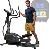 Trex Sport TX-900ECT Argon - Crosstrainer Fitness - Elektromagnetisch - Vliegwiel van 18 kg - 21 trainingsprogramma’s - 32-niveaus crosstrainer - Tot 135 kg