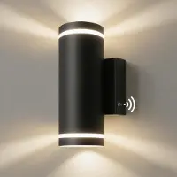 SP Buitenlamp met Bewegingssensor - Wandlamp met Sensor Voor Buiten - Solar Buitenlamp Oplaadbaar - Zwart - 8cm x 12cm x 21cm