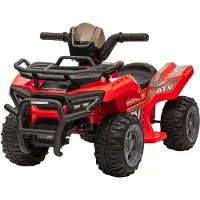 HOMCOM Mini Elektrische Quad, Kinder Elektrische ATV, Kinderwagen, Elektrische kinderauto, Rood