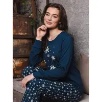Rebelle Pyjama 'Snowy Sparkles' donkerblauw