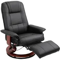 HOMCOM Relaxfauteuil met ligfunctie vegan leer zwart 78 x 87 x 100cm