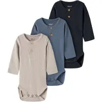 Name it Rompertje/body beige / blauw