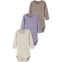 Name it Rompertje/body beige / lavendel / wit