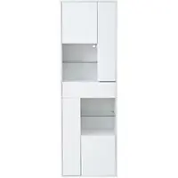 MODFU Vitrinekast Met LED Verlichting - Wit - 55 X 38 X 170 Cm