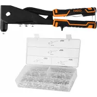 Neo Tools NEO Aluminium Nitpistool met 400 Aluminium Blindklinknagels