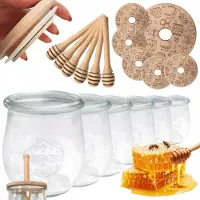 Weck Honing Potten met Lepel - 220ml - Set van 6