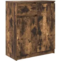 vidaXL Dressoir met lade, gerookt eikenfineer, 71x35x84 cm, houtvezelplaat