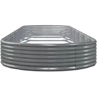 vidaXL Plantenbak 523x140x36 cm gegalvaniseerd staal grijs