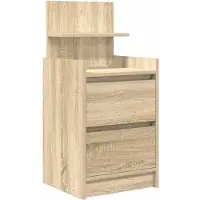 vidaXL Nachtkastje met 2 lades 38x34x80 cm sonoma eikenkleurig