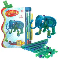 Spaghetteez Clics Bouwset Spaghetti-elementen Ele-Flex, flexibele bouwstokjes, 48-delig