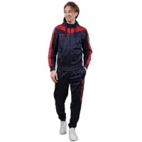 Givova Roma fleece hoodie - rood/navy blauw