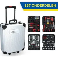 Kinzo Gereedschapskoffer, gevuld met 187-delige set.